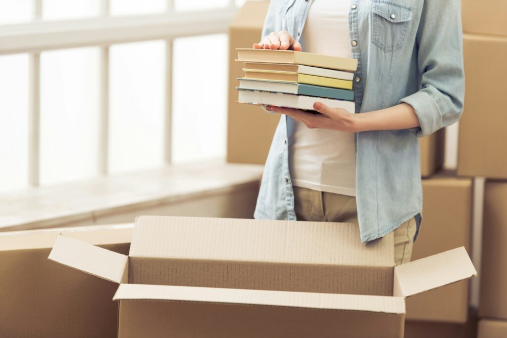 Young woman moving